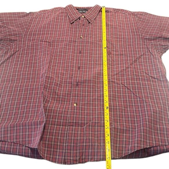 Nautica Cotton Plaid Short Sleeve Men's Button Down Size Extra Large - Picture 6 of 6